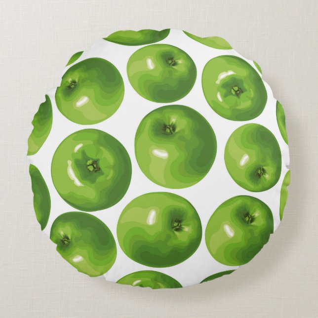 Almofada Redonda Flórida sem costura Padrão de safra com girassol g (Frente)