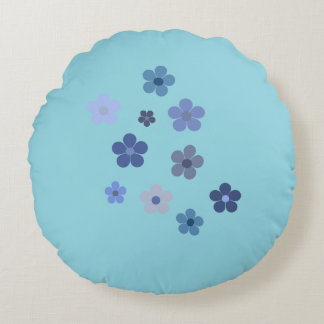 Almofada Redonda Floural Azul