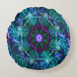 Almofada Redonda Flowering under the Sea....