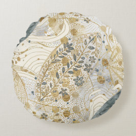Almofada Redonda Flowers and leaves combination with lovely Pattern