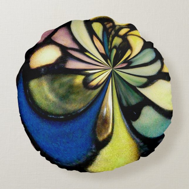Almofada Redonda Fluxo de Tiffany (Verso)