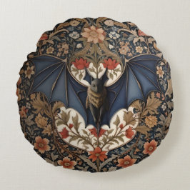 Almofada Redonda Flying Bat - Moderno William Morris Floral