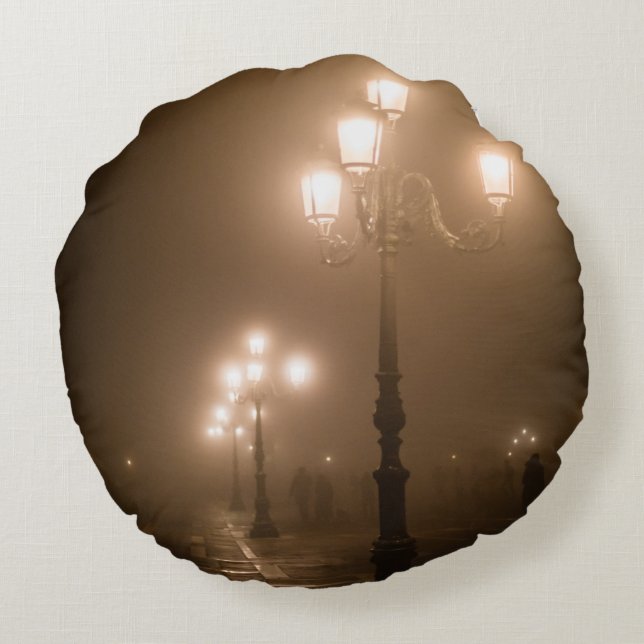 Almofada Redonda Foggy Piazza San Marco, Veneza (Verso)