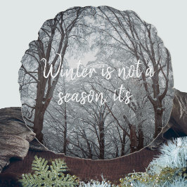 Almofada Redonda Foggy Winter Forest