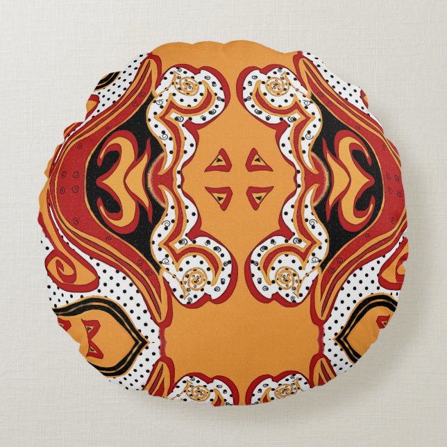 Almofada Redonda Fogo (Frente)