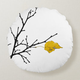 Almofada Redonda Folha de Limão amarela