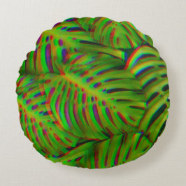 Almofada Redonda Folhas Arco-íris