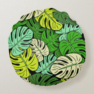 Almofada Redonda Folhas de Monstera #3
