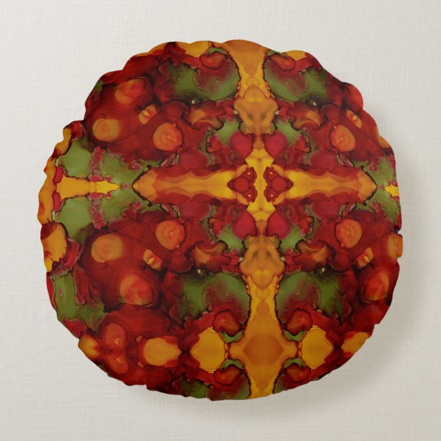 Almofada Redonda Folhas de outono (Frente)