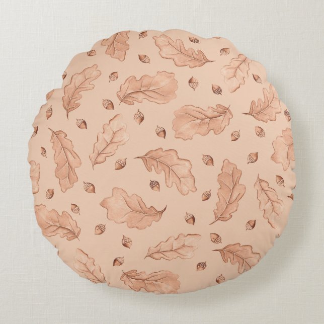 Almofada Redonda Folhas de outono (Frente)