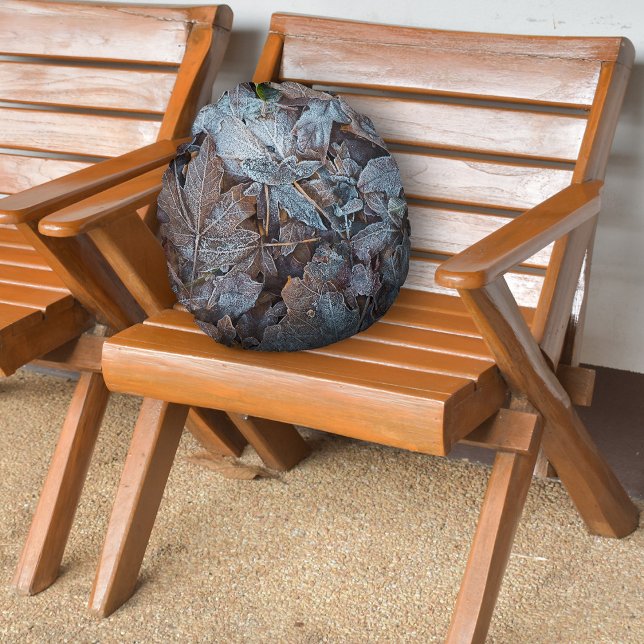 Almofada Redonda Folhas de outono II, congeladas (Criador carregado)