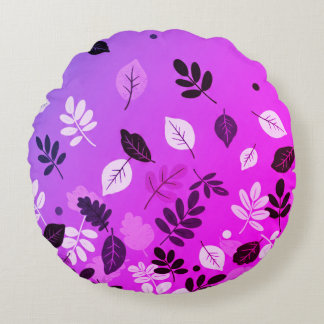 Almofada Redonda Folhas mínimas de outono