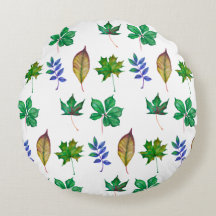 Folhas verdes e azuis de aquarela