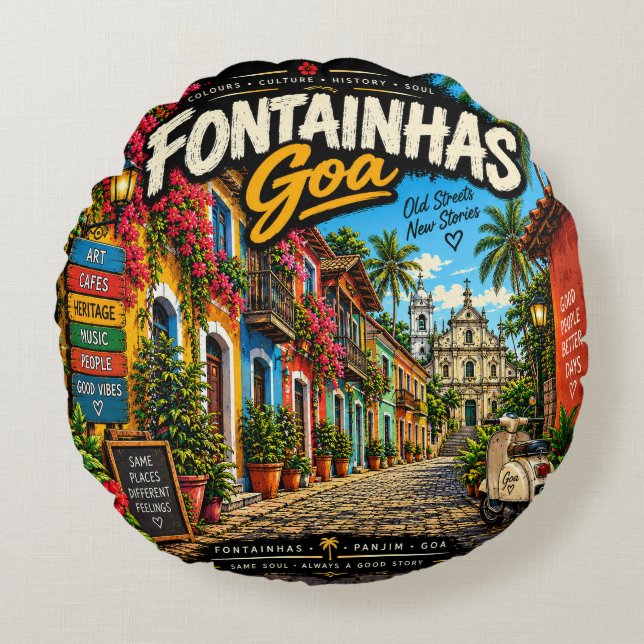 Almofada Redonda Fontainhas  (Frente)