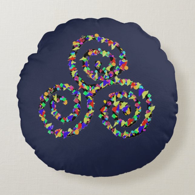 Almofada Redonda Força Triskelion Celta (Frente)