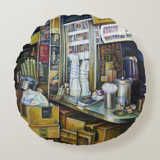 Almofada Redonda Forças de Luz Carregadas Emocionalmente, Singapura (Frente)