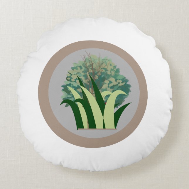 Almofada Redonda Formas e gradientes (Frente)