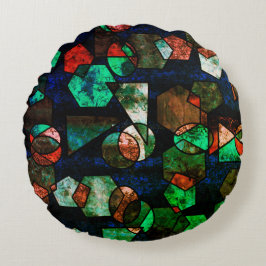 Almofada Redonda Formas geométricas irregulares com textura deforma