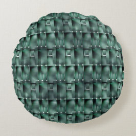 Almofada Redonda Formas retangulares na cor verde e manchas securit