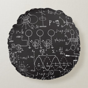 Almofada Redonda Fórmulas Científicas: Padrão de Cálculos do Quadro