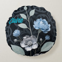 Fosco Inverno Floral, Azul Icy e Padrão Prateado R