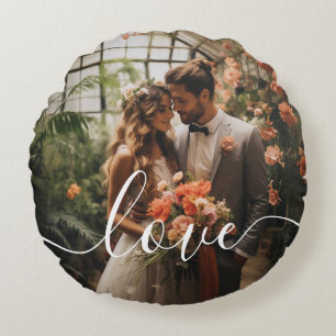 Almofada Redonda Foto de casal personalizada 'Amor'