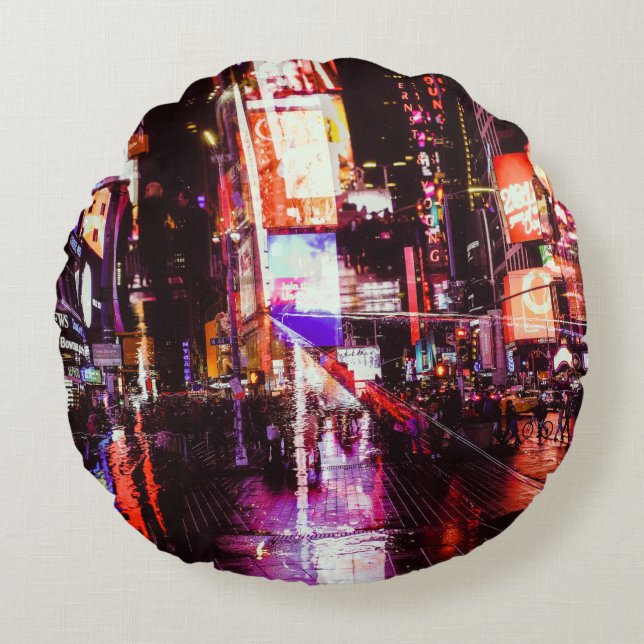 ALMOFADA REDONDA FOTO DE NOVA IORQUE (Frente)