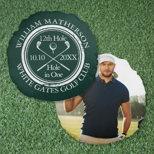 Almofada Redonda Foto personalizada de buraco em um no golfe no esm