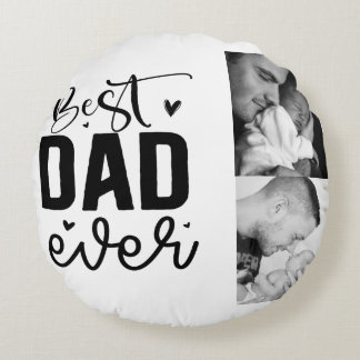 Almofada Redonda Foto personalizada do melhor Pai nunca