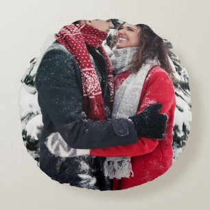 Almofada Redonda Foto Personalizada Personalizada em Dois Lados