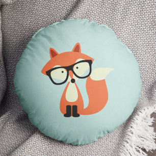Almofada Redonda Fox vermelho do hipster