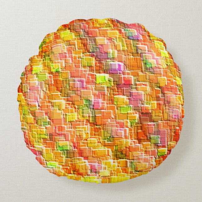 Almofada Redonda Fragmentação exagerada de arremessos quadrados emb (Frente)