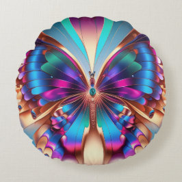 Almofada Redonda Fragmentos de Mariposa