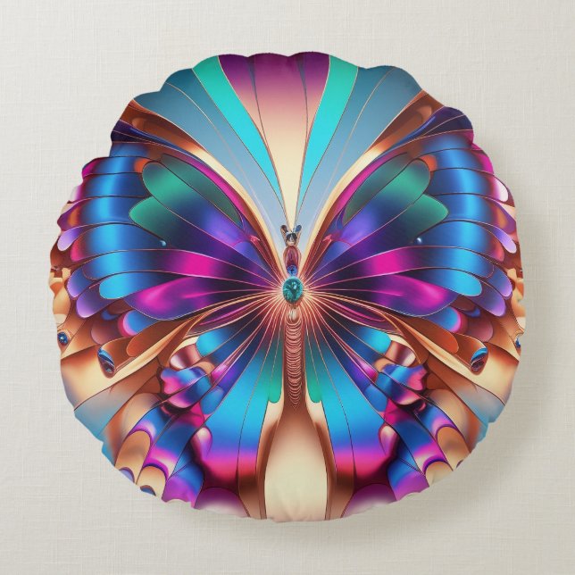 Almofada Redonda Fragmentos de Mariposa (Frente)