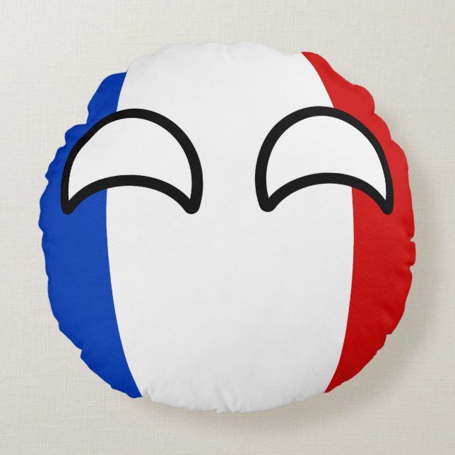 Almofada Redonda France Geeky de tensão engraçado Countryball (Frente)