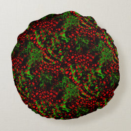 Almofada Redonda Fratura irregular de mosaico bagunçado vivia verde