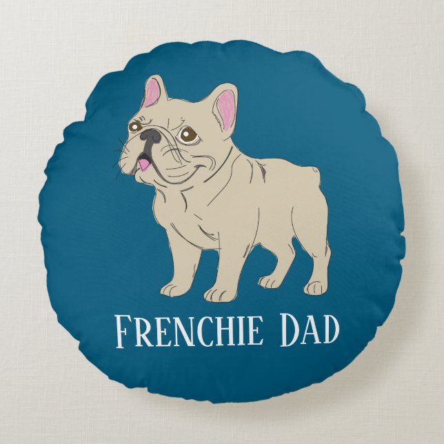 Almofada Redonda Frenchie Dad (Frente)