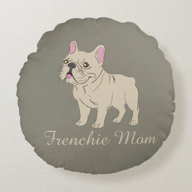 Almofada Redonda Frenchie Mom (Frente)