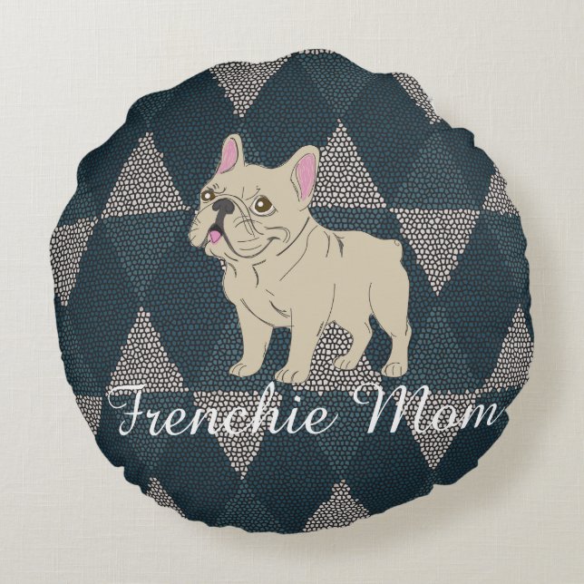 Almofada Redonda Frenchie Mom (Verso)
