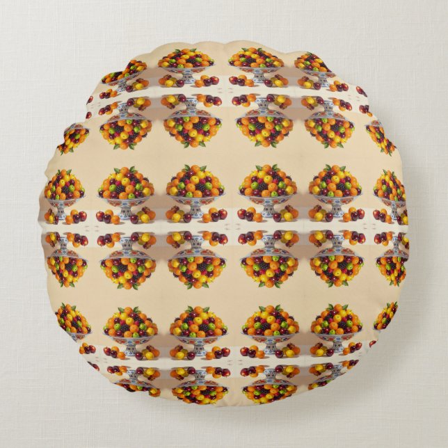 Almofada Redonda „Frische Vielfalt – Die Kraft des Obstes“ (Frente)