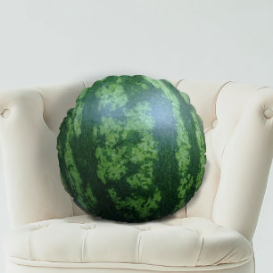 Almofada Redonda Fruta de melancia verde ou Travesseiro redondo veg