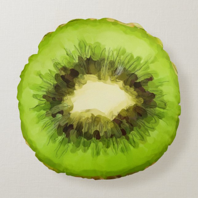 Almofada Redonda Fruta Green Kiwi (Frente)
