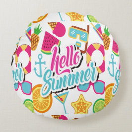 Almofada Redonda Frutas de desenho animado