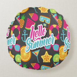 Almofada Redonda Frutas de desenho animado