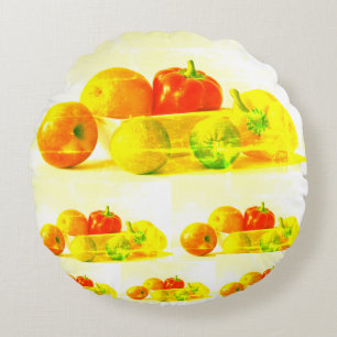 Almofada Redonda "Frutas Vegetais" Foto Fácil. Compre agora