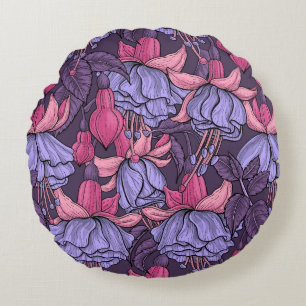 Almofada Redonda Fúcsia em rosa e violeta