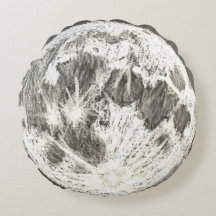 Full Moon Round Pillow – Celestial Dreamcore 