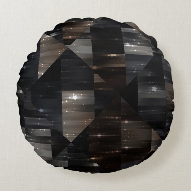 Almofada Redonda fundo abstrato. ilustração do mosaico da cinza dig (Frente)