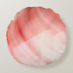 Almofada Redonda Fundo abstrato vermelho e rosa com anéis brancos