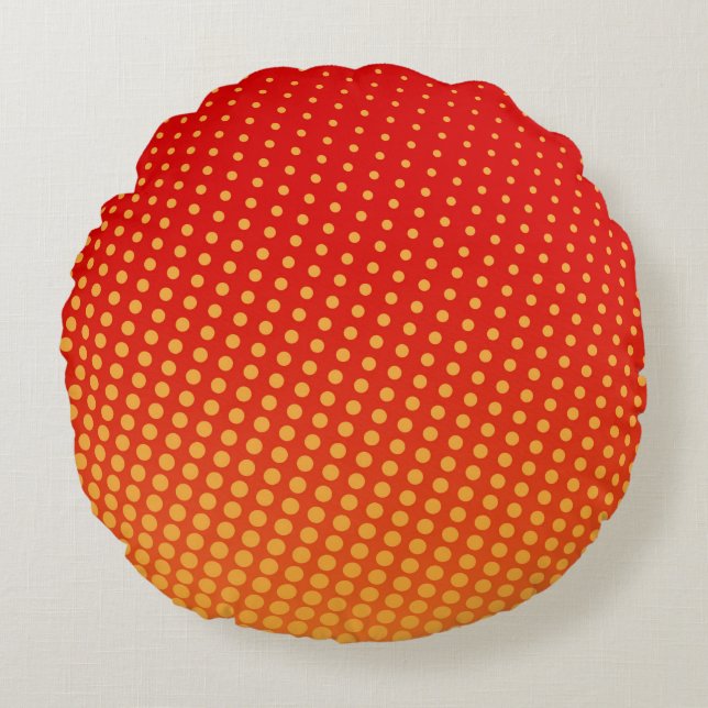 Almofada Redonda fundo colorido pop1960s,abstrato,arte,voltar (Frente)